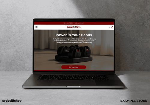 Laptop displaying a website with a gray background